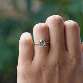 Profile View of Portuguese Round Cut Solitaire Ring
