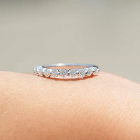 [Colorless Round Half Eternity Band]-[Golden Bird Jewels]