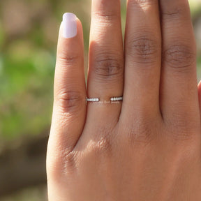 Round Shaped Moissanite Open Cuff Band