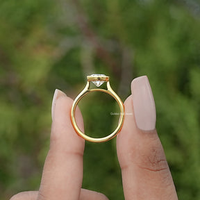 Milgrain Old European Round Moissanite Solitaire Ring