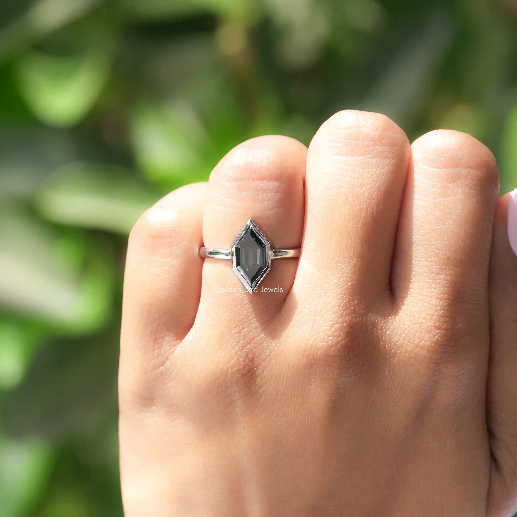 Moissanite Step Cut Dutch Marquise Solitaire Ring