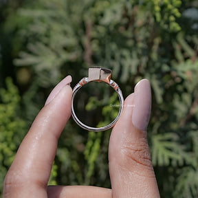 Colorless Kite Cut Moissanite Bezel Set Ring