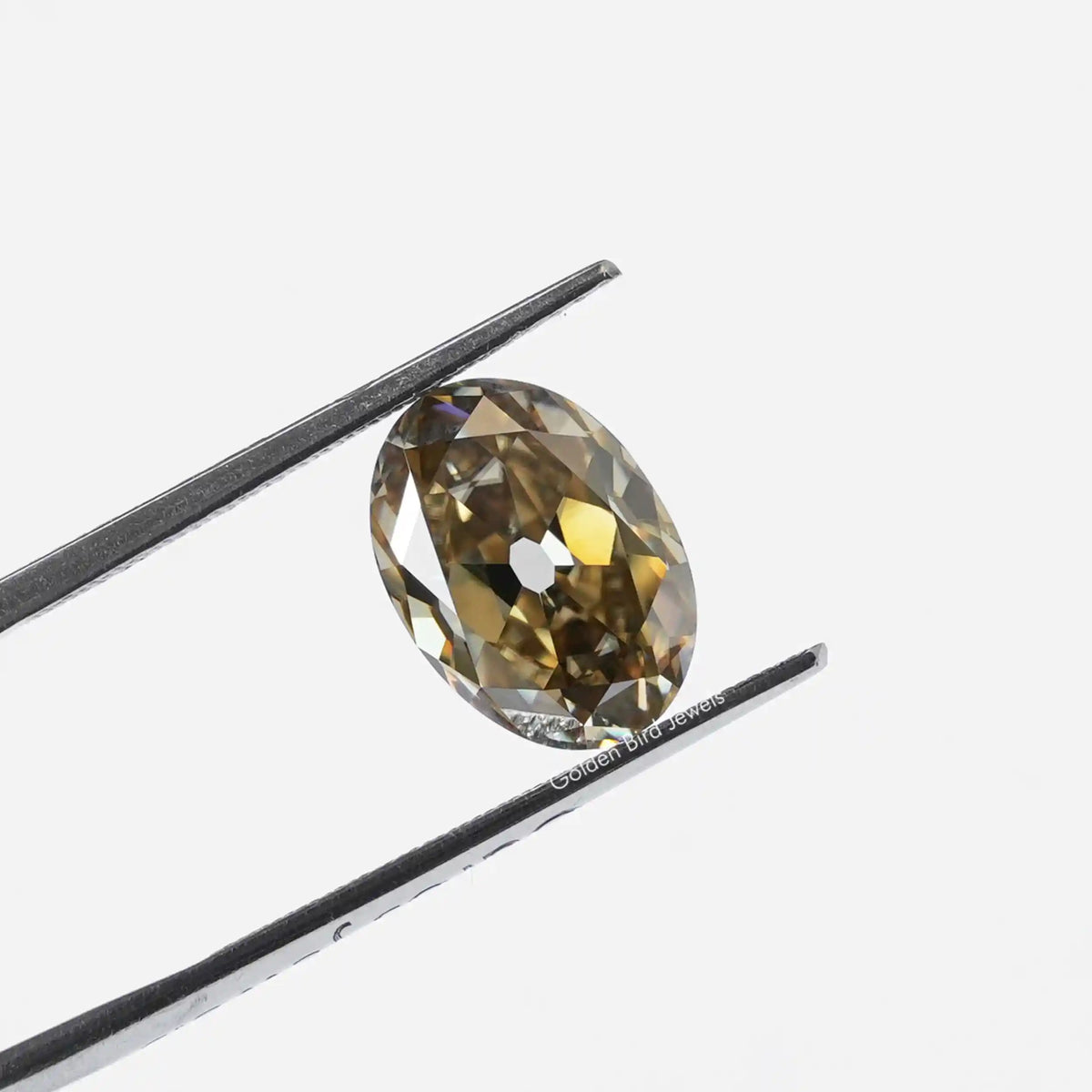 Tweezer view of Oval Cut Loose Moissanite Stone