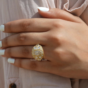 Moval Old Mine Cut Vintage Engagement Ring