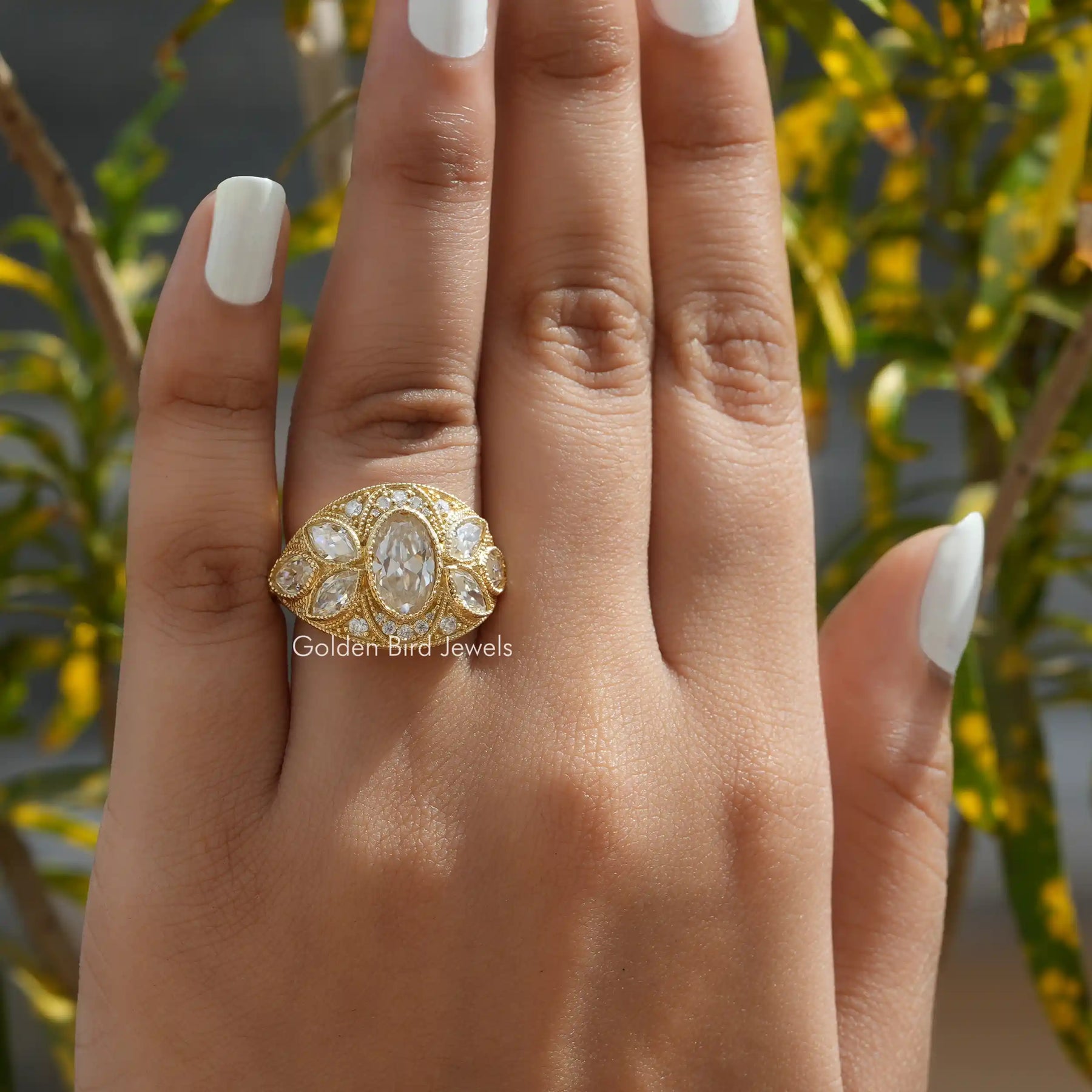 Moval Old Mine Cut Vintage Engagement Ring