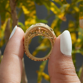 Moval Old Mine Cut Vintage Engagement Ring