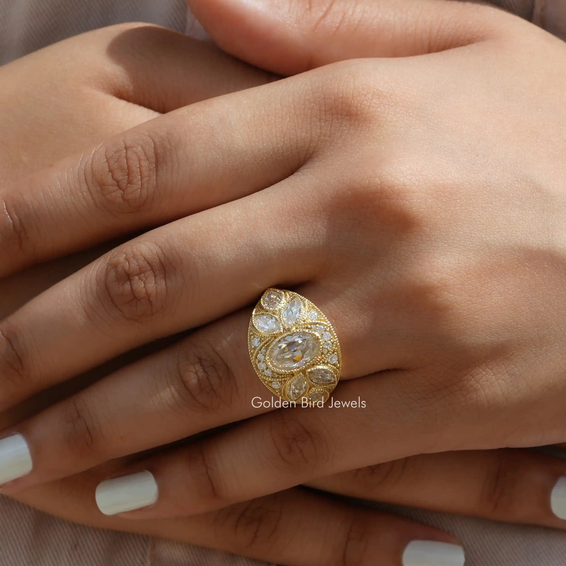 Moval Old Mine Cut Vintage Engagement Ring
