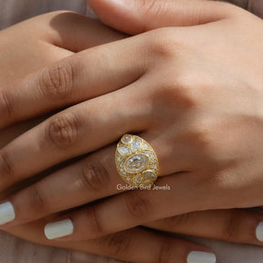 Moval Old Mine Cut Vintage Engagement Ring