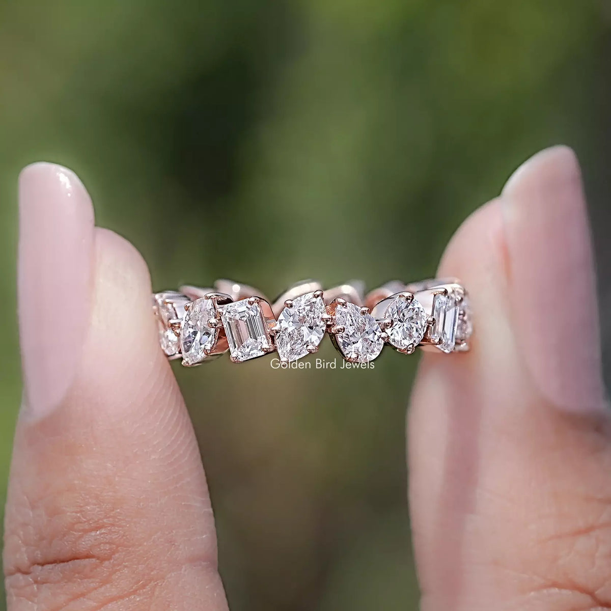 Multi Shape Lab Diamond Full Eternity Wedding Band