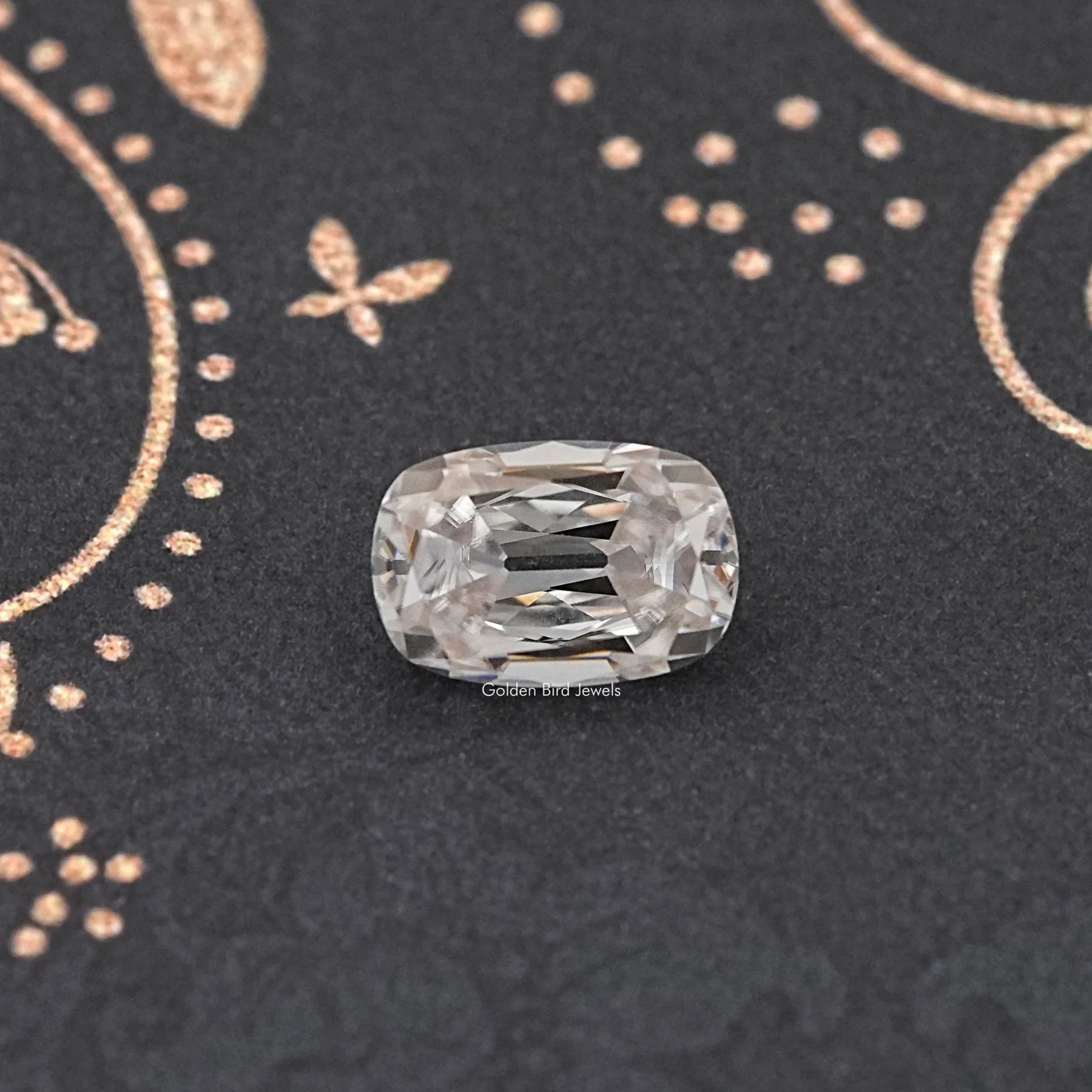 Front View Of Colorless Old Cut Cushion Loose Moissanite Stone