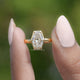Near Colorless Old Mine Lozenge Moissanite Solitaire Ring
