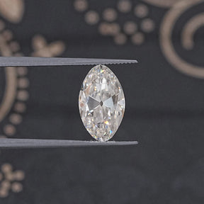 In Tweezer View Of Old Mine Moval Cut Loose Moissanite Stone