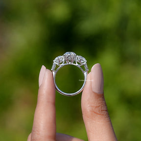 Old European Round Cut Lab Diamond Five Stone Ring