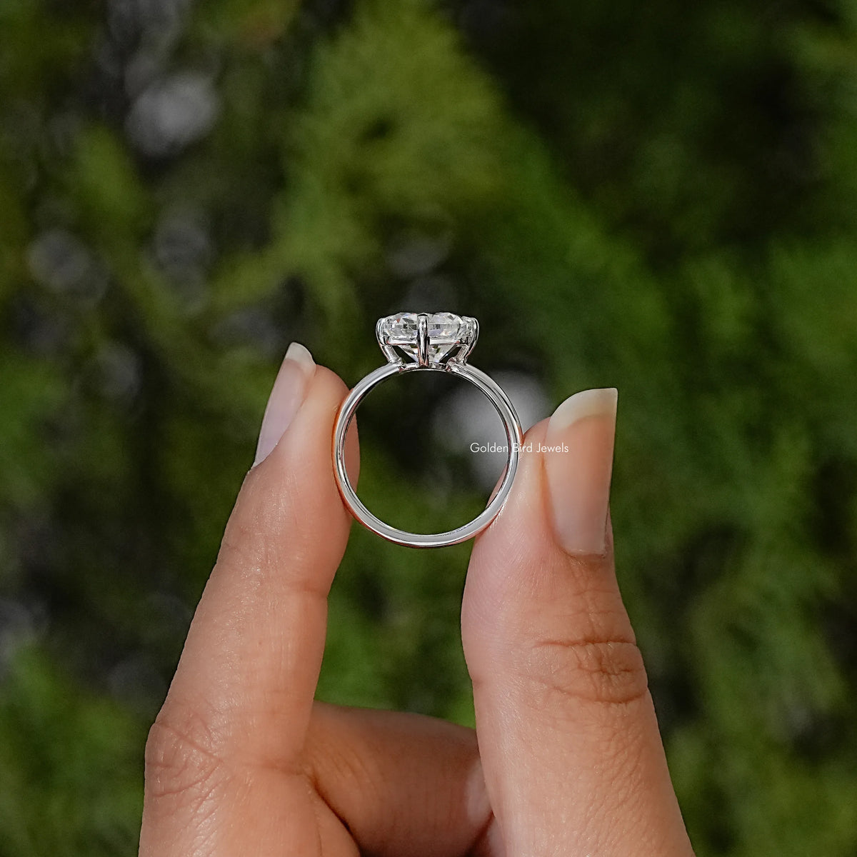 Old Mine Cushion Moissanite Solitaire Engagement Ring