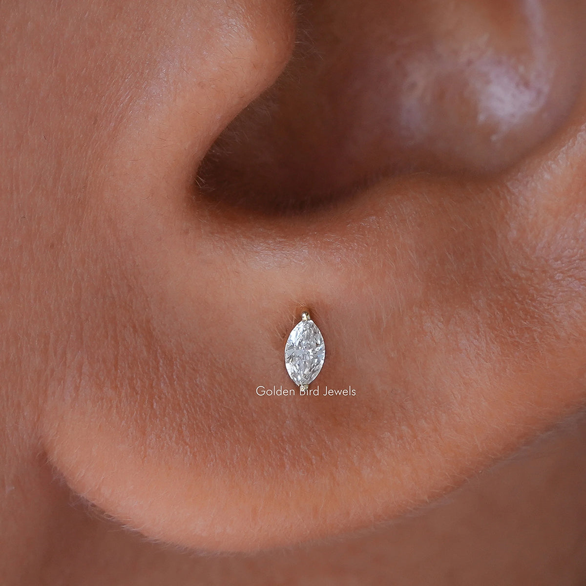 Marquise Diamond Solitaire Stud Earrings