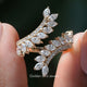 Marquise Cut Bypass Set Diamond Wedding Ring