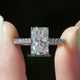 Radiant Cut Solitaire With Accent Diamond Ring