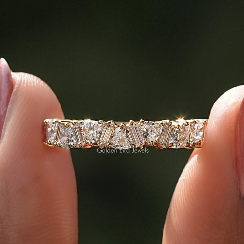 Trillion And Baguette Diamond Eternity Wedding Band