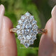 Marquise Cut Lab Diamond Halo Engagement Ring