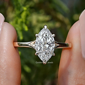 Marquise Cut Lab Grown Diamond Engagement Ring