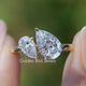 Pear Shaped Lab Diamond Two Stone Ring