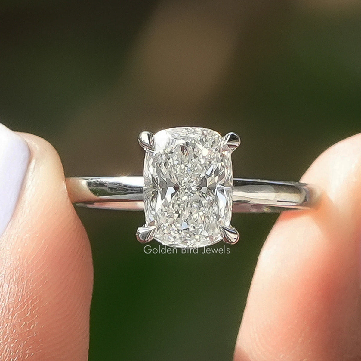 Cushion Cut Lab Grown Diamond Solitaire Ring