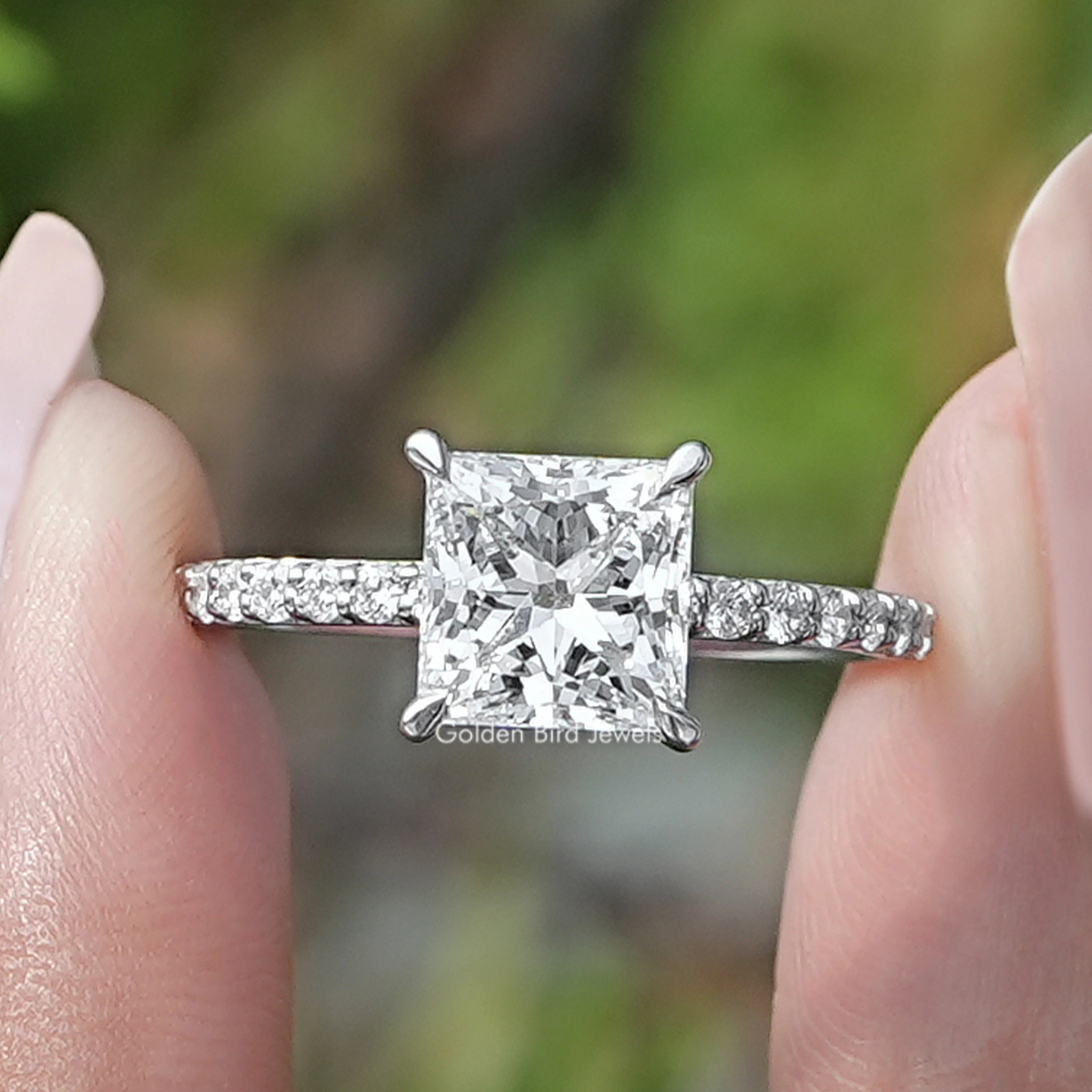 Princess Cut Lab Diamond Solitaire Engagement Ring – goldenbirdjewels