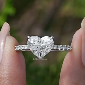 Heart Shaped Diamond Solitaire Ring - Main Image