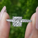 Square Radiant Accent Cut Diamond Engagement Ring