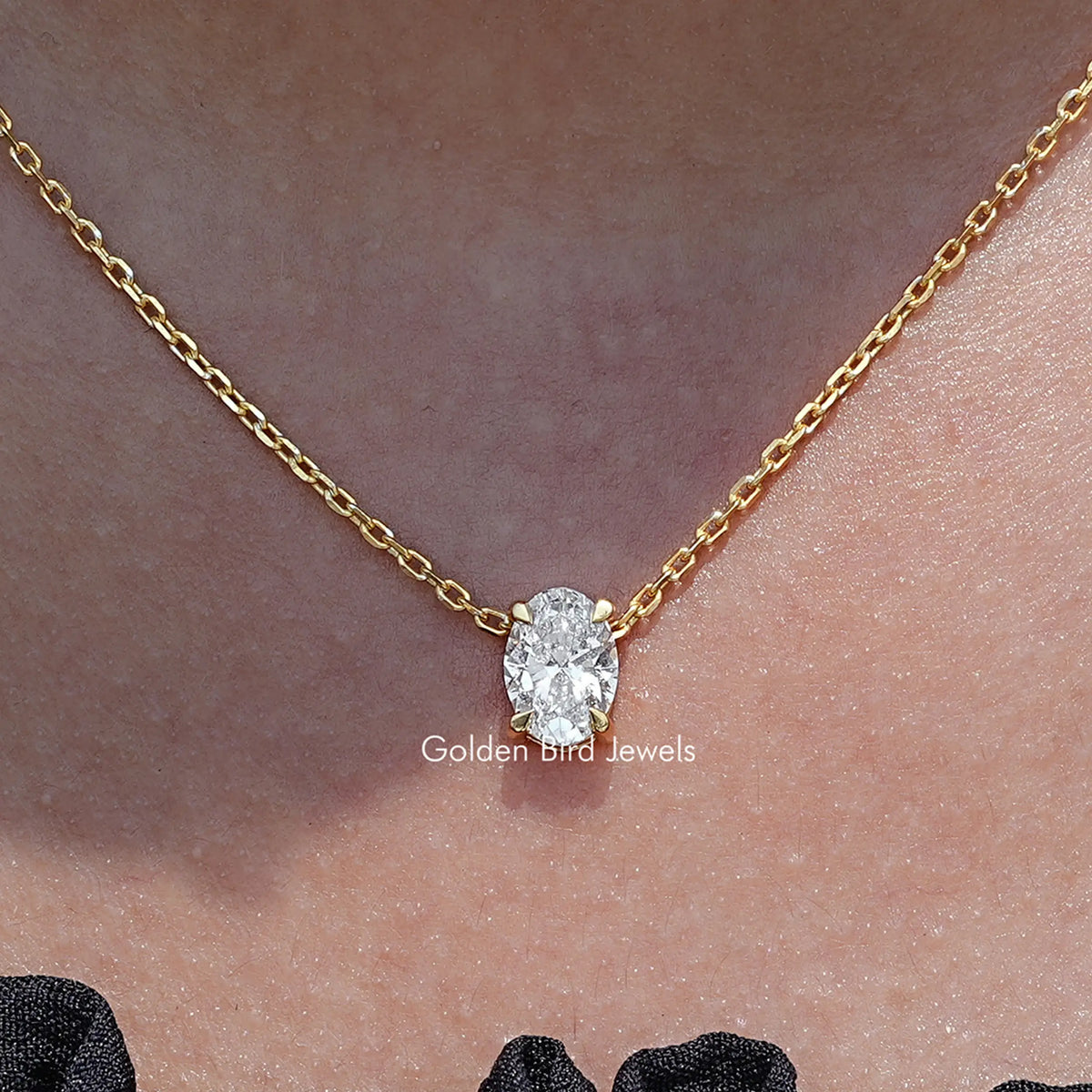 Oval Cut Lab Grown Diamond Solitaire Pendant