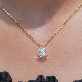 Pear Cut Lab Diamond Solitaire Pendant