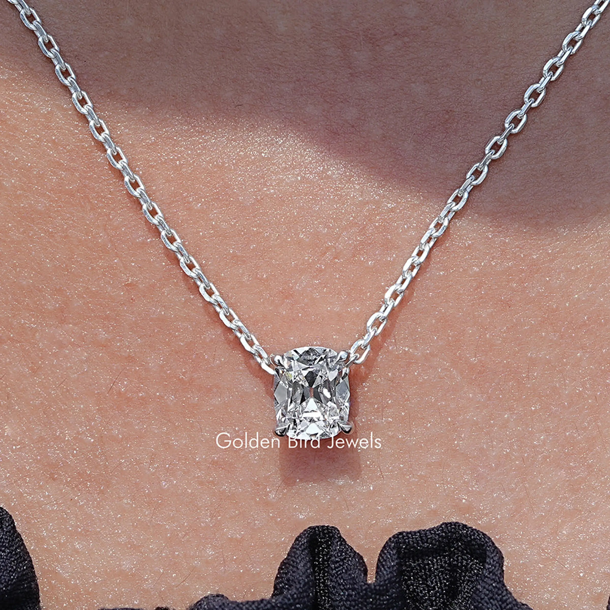Old Mine Cushion Lab Grown Diamond Pendant