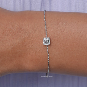 Asscher Lab Diamond Delicate Chain Bracelet