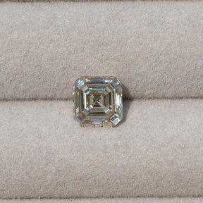 View of White Asscher Shape Loose Moissanite Stone