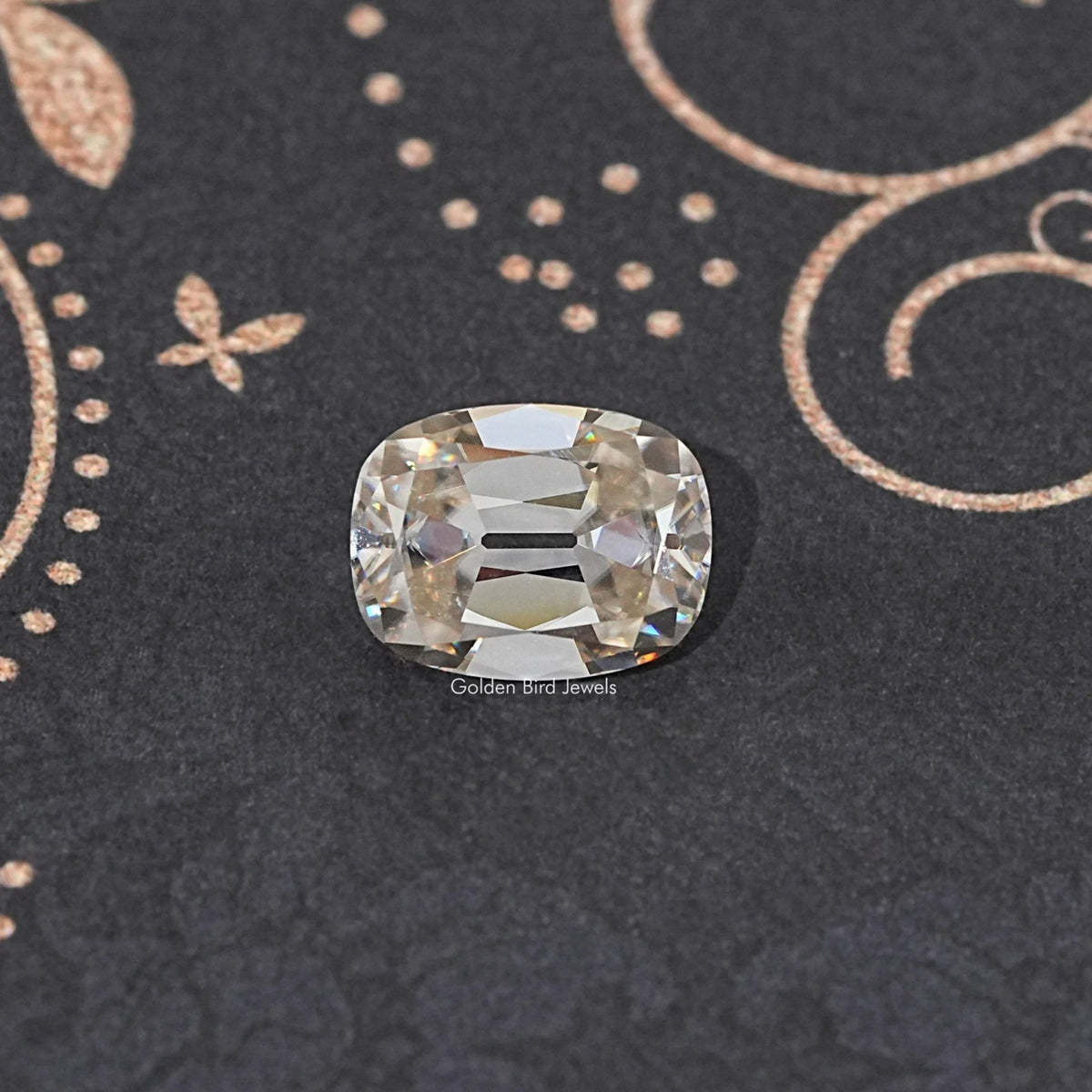 Off White Old Mine Cushion Cut Loose Moissanite