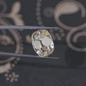 Off White Old Mine Cushion Cut Loose Moissanite