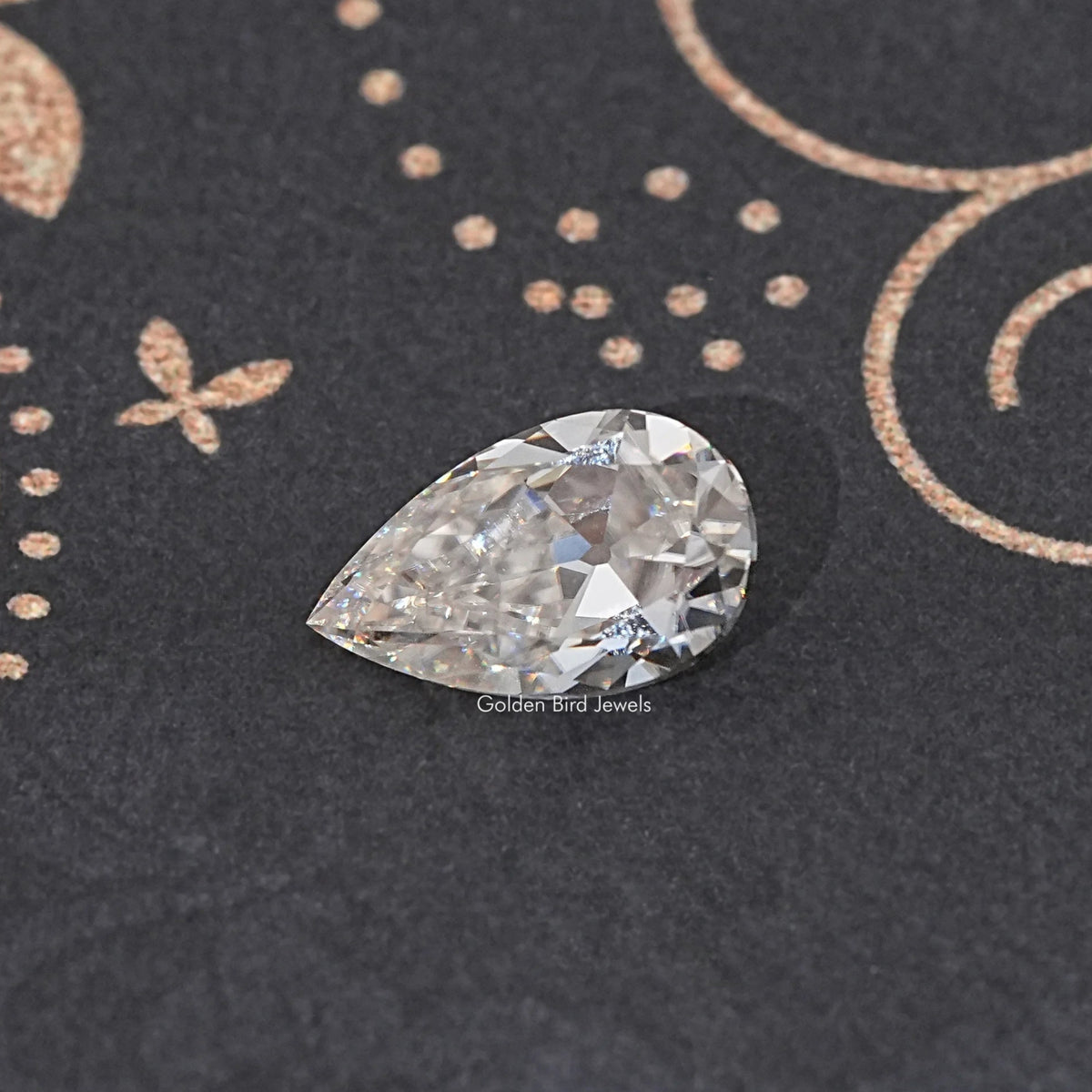 Off White Old Mine Pear Loose Moissanite