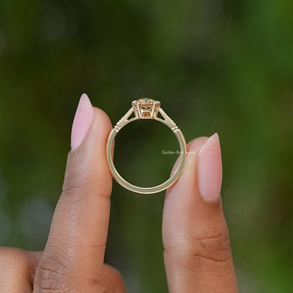 Old Mine Oval Moissanite Solitaire Engagement Ring
