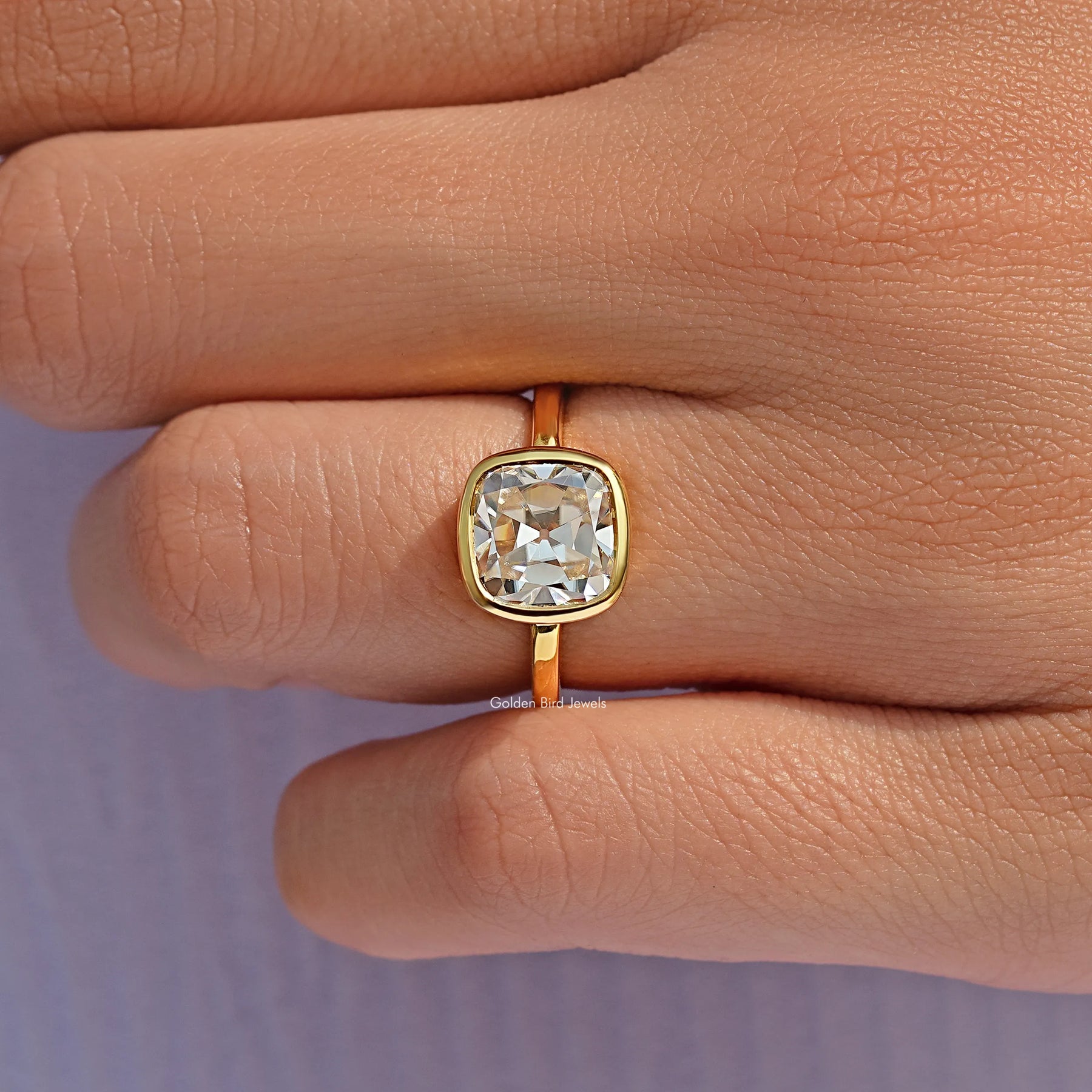 Bezel Set Moissanite Solitaire Ring