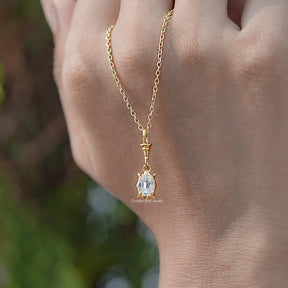 Colorless Old Mine Cut Cushion Moissanite Pendant