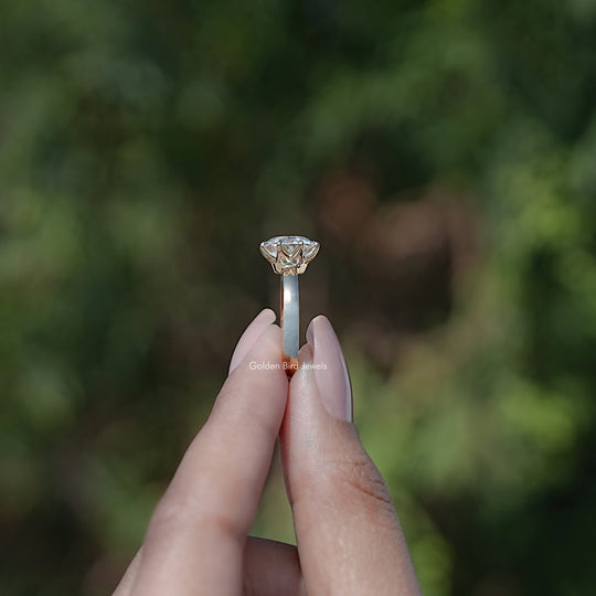 Old European Cut Round Moissanite Solitaire Ring