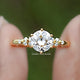 Moissanite Old European Cut Round Accent Stone Ring