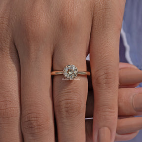 Old European Cut Round Moissanite Ring