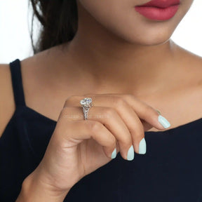 Old European Cut Round Moissanite Vintage Ring