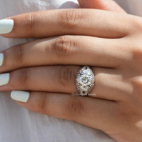 Old European Cut Round Moissanite Vintage Ring