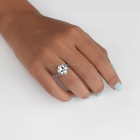 Old European Cut Round Moissanite Vintage Ring