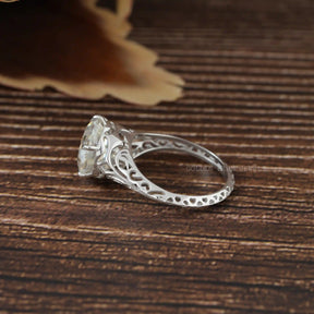 Old European Cut Round Moissanite Vintage Ring