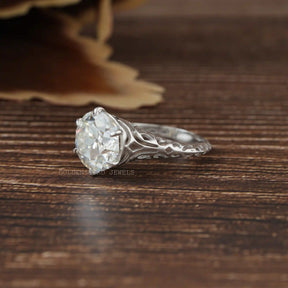 Old European Cut Round Moissanite Vintage Ring