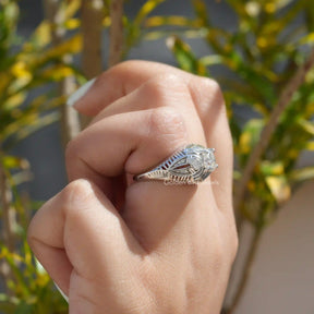 Old European Cut Round Moissanite Vintage Ring
