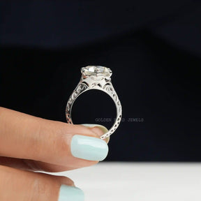 Old European Cut Round Moissanite Vintage Ring
